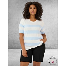 KAFFE CURVE Trui Lizzy Chalk/Light Blue